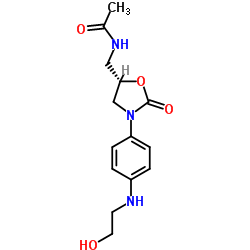 N-{[(5S)-3-{4-[(2-Hydroxyethyl)amino]phenyl}-2-oxo-1,3-oxazolidin-5-yl]methyl}acetamide Structure