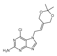 2,2-dimethyl-5-[2-(2-amino-6-chloropurine-7-yl)]ethylidene-1,3-dioxane结构式