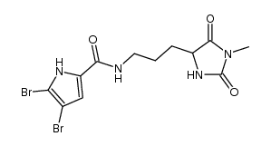 4,5-dibromo-N-(3-(1-methyl-2,5-dioxoimidazolidin-4-yl)propyl)-1H-pyrrole-2-carboxamide结构式