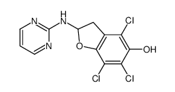 4,6,7-trichloro-2-(pyrimidin-2-ylamino)-2,3-dihydro-1-benzofuran-5-ol Structure