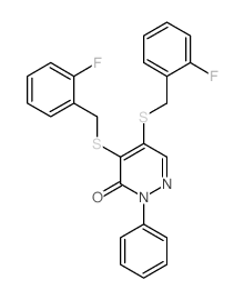 4,5-Bis((2-fluorobenzyl)thio)-2-phenyl-3(2H)-pyridazinone structure