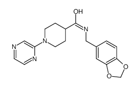 4-Piperidinecarboxamide,N-(1,3-benzodioxol-5-ylmethyl)-1-pyrazinyl-(9CI) Structure