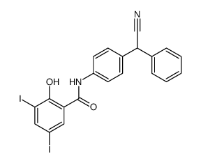 N-[4-[cyano(phenyl)methyl]phenyl]-2-hydroxy-3,5-diiodobenzamide结构式