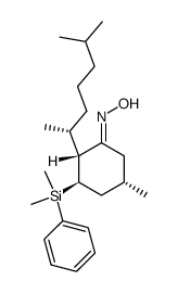 (2R,3R,5S,2'R)-3-dimethyl(phenyl)silyl-5-methyl-2-(6'-methylhept-2'-yl)cyclohexanone oxime Structure