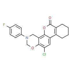 12-chloro-3-(4-fluorophenyl)-2,4,7,8,9,10-hexahydroisochromeno[3,4-f][1,3]benzoxazin-6-one Structure