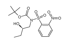 N-2-nitrobenzenesulfonyl-((R)-2-hydroxybutyl)carbamic acid tert-butyl ester结构式