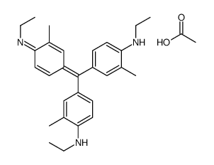 苯胺-N-乙基-4-[(4-乙胺基)-3-甲基苯基][4-(乙亚胺基)-3-甲基-2,5-环己二烯基-1-内]甲基]-2-甲基-单乙酸酯结构式