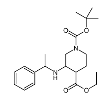 1-Boc-3-(1-苯基乙基氨基)哌啶-4-甲酸乙酯结构式