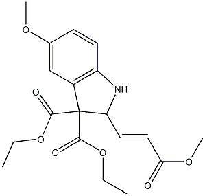 diethyl (E)-5-methoxy-2-(3-methoxy-3-oxoprop-1-en-1-yl)indoline-3,3-dicarboxylate Structure