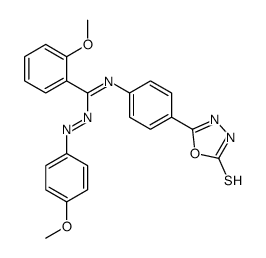 2-methoxy-N-(4-methoxyphenyl)imino-N'-[4-(2-sulfanylidene-3H-1,3,4-oxadiazol-5-yl)phenyl]benzenecarboximidamide结构式