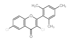 4H-1-Benzopyran-4-one,3,6-dichloro-2-(2,4,6-trimethylphenyl)- Structure