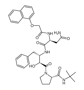 (S)-N-tert-butyl-3-[(2S,3S)-3-[(S)-2-(1-naphthoxyacetyl)aminosuccinamyl]amino-2-hydroxy-4-phenylbutanoyl]pyrrolidine-2-carboxamide Structure