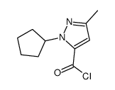 1H-Pyrazole-5-carbonyl chloride, 1-cyclopentyl-3-methyl- (9CI) structure