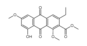 methyl 3-ethyl-8-hydroxy-1,6-dimethoxy-9,10-dioxoanthracene-2-carboxylate Structure