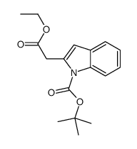 2-(2-乙氧基-2-氧代乙基)-1H-吲哚-1-羧酸叔丁酯结构式