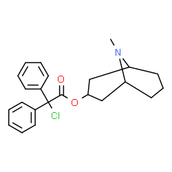 α-Chloro-α,α-diphenylacetic acid (1β,5β)-9-methyl-9-azabicyclo[3.3.1]nonan-3β-yl ester结构式