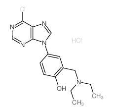 4-(6-chloropurin-9-yl)-2-(diethylaminomethyl)phenol结构式