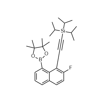 ((2-Fluoro-8-(4,4,5,5-tetramethyl-1,3,2-dioxaborolan-2-yl)naphthalen-1-yl)ethynyl)triisopropylsilane picture