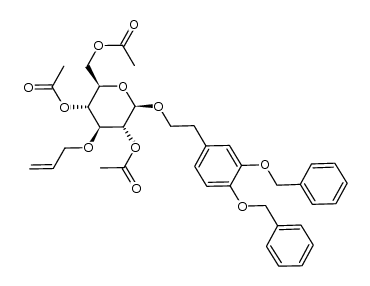 3,4-di(benzyloxy)phenethyl 2,4,6-tri-O-acetyl-3-O-allyl-β-D-glucopyranoside Structure