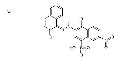 4-Hydroxy-3-[(2-hydroxy-1-naphtyl)azo]-7-nitro-1-naphthalenesulfonic acid sodium salt结构式