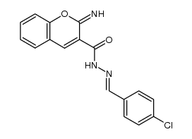 N-(2-iminochromen-3-carbonyl)-N'-(4-chlorobenzylidene)carbohydrazide结构式