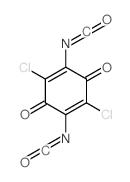 2,5-dichloro-3,6-diisocyanato-cyclohexa-2,5-diene-1,4-dione结构式