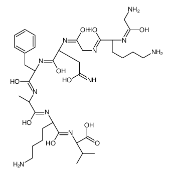 (2S)-2-[[(2S)-6-amino-2-[[(2S)-2-[[(2S)-2-[[(2S)-4-amino-2-[[2-[[(2S)-6-amino-2-[(2-aminoacetyl)amino]hexanoyl]amino]acetyl]amino]-4-oxobutanoyl]amino]-3-phenylpropanoyl]amino]propanoyl]amino]hexanoyl]amino]-3-methylbutanoic acid结构式