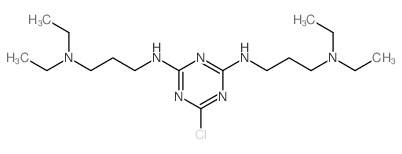 6-chloro-N,N-bis(3-diethylaminopropyl)-1,3,5-triazine-2,4-diamine结构式