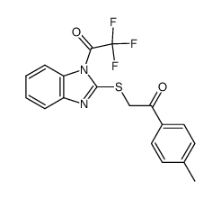 2-(2-oxo-2-p-tolyl-ethylsulfanyl)-1-trifluoroacetyl-1H-benzoimidazole Structure