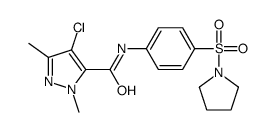 4-chloro-2,5-dimethyl-N-(4-pyrrolidin-1-ylsulfonylphenyl)pyrazole-3-carboxamide结构式