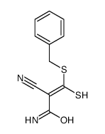 3-benzylsulfanyl-2-cyano-3-sulfanylprop-2-enamide结构式