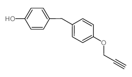 4-(4-(prop-2-ynyloxy)benzyl)phenol (en)Phenol, 4-[[4-(2-propynyloxy)phenyl]methyl]- (en) Structure