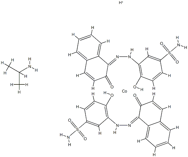 hydrogen bis[4-hydroxy-3-[(2-hydroxy-1-naphthyl)azo]benzenesulphonamidato(2-)]cobaltate(1-), compound with methylethylamine (1:1)结构式