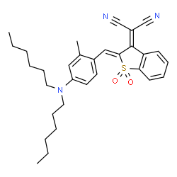 [2-[4-(dihexylamino)-2-methylbenzylidene]benzo[b]thien-3(2H)-ylidene]malononitrile S,S-dioxide structure