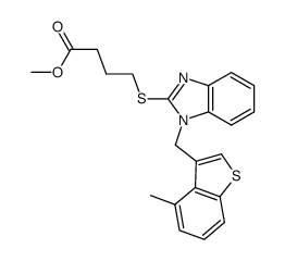 methyl ester of 4-(1-((4-methylbenzothiophen-3-yl)methyl)benzimidazol-2-ylthio)butanoic acid结构式