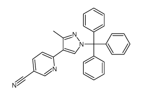 6-(3-methyl-1-tritylpyrazol-4-yl)pyridine-3-carbonitrile Structure