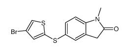 5-(4-bromothiophen-2-yl)sulfanyl-1-methyl-3H-indol-2-one Structure