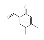 6-Acetyl-3,4-dimethyl-cyclohex-2-en-1-on结构式