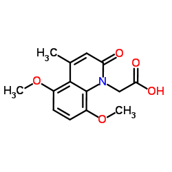 (5,8-Dimethoxy-4-methyl-2-oxo-1(2H)-quinolinyl)acetic acid structure