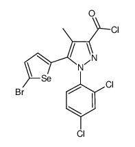 4-methyl-5-(5-bromo-selenophen-2-yl)-1-(2,4-dichlorophenyl)-1H-pyrazole-3-carboxylic chloride结构式