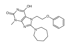 8-(Hexahydro-1H-azepin-1-yl)-3,7-dihydro-3-methyl-7-(2-phenoxyethyl)-1 H-purine-2,6-dione结构式