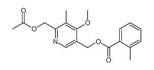 6-Acetoxymethyl-4-methoxy-5-methyl-3-pyridylmethanol o-Toluate结构式