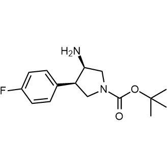 tert-Butyl cis-3-amino-4-(4-fluorophenyl)pyrrolidine-1-carboxylate structure