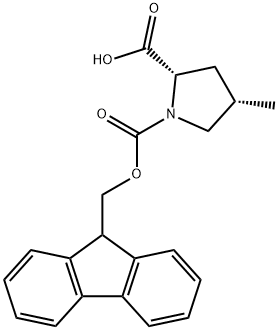 (2S,4S)-1-(((9H-芴-9-基)甲氧基)羰基)-4-甲基吡咯烷-2-羧酸结构式