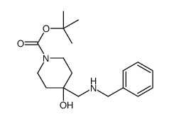 4-[(苄基氨基)甲基]-4-羟基-哌啶-1-羧酸叔丁酯结构式