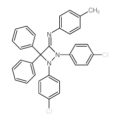 Benzenamine,N-[1,2-bis(4-chlorophenyl)-4,4-diphenyl-1,2-diazetidin-3-ylidene]-4-methyl- structure