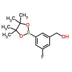 (3-氟-5-(4, 4, 5, 5-四甲基-1, 3, 2-二氧硼杂环戊烷-2-基)苯基)甲醇结构式