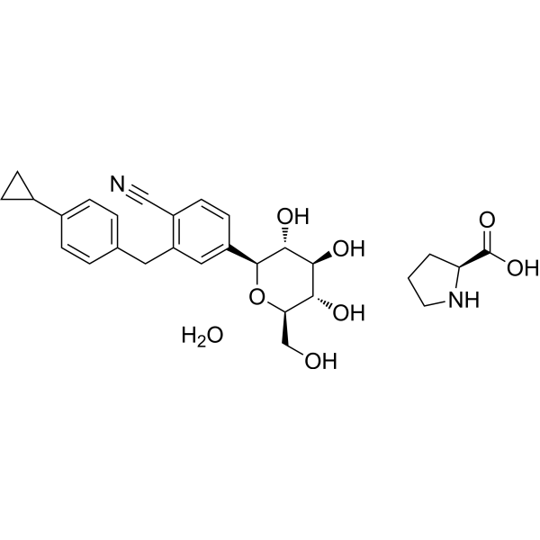 Velagliflozin proline hydrate Structure