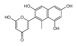 2-Hydroxy-6-(3,6,8-trihydroxy-1-methyl-naphthalen-2-yl)-pyran-4-one结构式