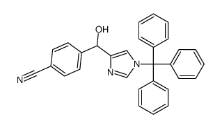 4-[Hydroxy(1-trityl-1H-imidazol-4-yl)methyl]benzonitrile结构式